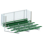 Jaypro Sports Bleacher - 5 Row - Single Foot Plank with Guard Rail, Powder Coated - 15' L (BLCH - 5GRPC) - SchoolOutlet