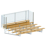 Jaypro Sports Bleacher - 5 Row - Single Foot Plank with Guard Rail, Powder Coated - 15' L (BLCH - 5GRPC) - SchoolOutlet