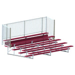 Jaypro Sports Bleacher - 5 Row - Single Foot Plank with Guard Rail, Powder Coated - 15' L (BLCH - 5GRPC) - SchoolOutlet