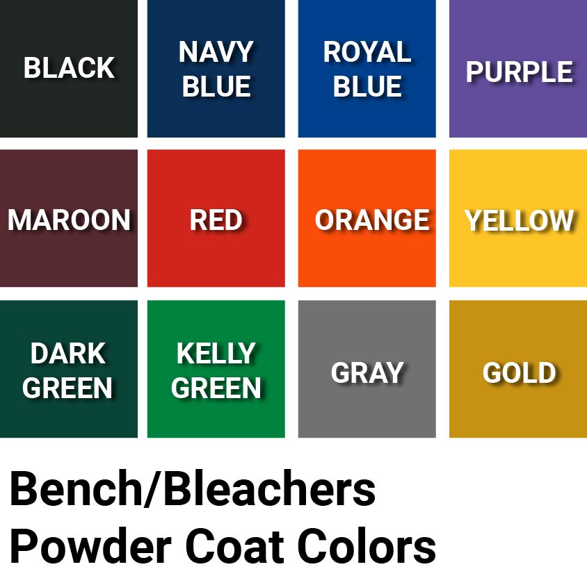 Jaypro Sports Bleacher - 5 Row - Single Foot Plank with Guard Rail, Powder Coated - 15' L (BLCH-5GRPC) - SchoolOutlet