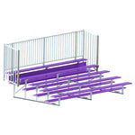 Jaypro Sports Bleacher - 5 Row - Single Foot Plank with Guard Rail, Powder Coated - 15' L (BLCH - 5GRPC) - SchoolOutlet