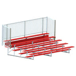 Jaypro Sports Bleacher - 5 Row - Single Foot Plank with Guard Rail, Powder Coated - 15' L (BLCH - 5GRPC) - SchoolOutlet