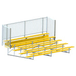 Jaypro Sports Bleacher - 5 Row - Single Foot Plank with Guard Rail, Powder Coated - 15' L (BLCH - 5GRPC) - SchoolOutlet