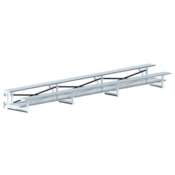 Jaypro Sports Bleacher  - 2 Row - Tip & Roll, Double Foot Plank - 21' L (BLDP-221TRG)