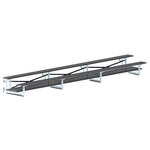 Jaypro Sports Bleacher - 2 Row - Tip & Roll, Double Foot Plank, Powder Coated - 21' L (BLDP - 221TRGPC) - SchoolOutlet
