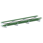 Jaypro Sports Bleacher - 2 Row - Tip & Roll, Double Foot Plank, Powder Coated - 21' L (BLDP - 221TRGPC) - SchoolOutlet