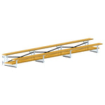 Jaypro Sports Bleacher - 2 Row - Tip & Roll, Double Foot Plank, Powder Coated - 21' L (BLDP - 221TRGPC) - SchoolOutlet