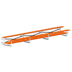 Jaypro Sports Bleacher - 2 Row - Tip & Roll, Double Foot Plank, Powder Coated - 21' L (BLDP - 221TRGPC) - SchoolOutlet