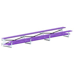 Jaypro Sports Bleacher - 2 Row - Tip & Roll, Double Foot Plank, Powder Coated - 21' L (BLDP - 221TRGPC) - SchoolOutlet