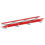 Jaypro Sports Bleacher - 2 Row - Tip & Roll, Double Foot Plank, Powder Coated - 21' L (BLDP - 221TRGPC) - SchoolOutlet