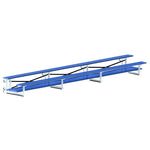 Jaypro Sports Bleacher - 2 Row - Tip & Roll, Double Foot Plank, Powder Coated - 21' L (BLDP - 221TRGPC) - SchoolOutlet