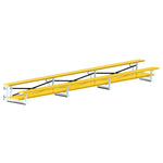 Jaypro Sports Bleacher - 2 Row - Tip & Roll, Double Foot Plank, Powder Coated - 21' L (BLDP - 221TRGPC) - SchoolOutlet