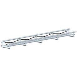 Jaypro Sports Bleacher  - 2 Row -Tip & Roll, Double Foot Plank - 27' L ( BLDP-227TRG)