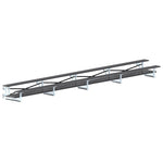Jaypro Sports Bleacher - 2 Row - Tip & Roll, Double Foot Plank, Powder Coated - 27' L (BLDP - 227TRGPC) - SchoolOutlet