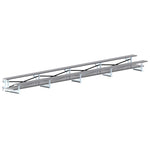 Jaypro Sports Bleacher - 2 Row - Tip & Roll, Double Foot Plank, Powder Coated - 27' L (BLDP - 227TRGPC) - SchoolOutlet
