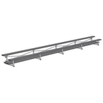 Jaypro Sports Bleacher - 2 Row - Tip & Roll, Double Foot Plank, Powder Coated - 27' L (BLDP - 227TRGPC) - SchoolOutlet