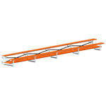 Jaypro Sports Bleacher - 2 Row - Tip & Roll, Double Foot Plank, Powder Coated - 27' L (BLDP - 227TRGPC) - SchoolOutlet
