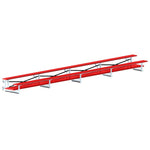 Jaypro Sports Bleacher - 2 Row - Tip & Roll, Double Foot Plank, Powder Coated - 27' L (BLDP - 227TRGPC) - SchoolOutlet