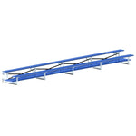 Jaypro Sports Bleacher - 2 Row - Tip & Roll, Double Foot Plank, Powder Coated - 27' L (BLDP - 227TRGPC) - SchoolOutlet