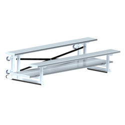Jaypro Sports Bleacher  - 2 Row -Tip & Roll, Double Foot Plank - 7.5' L (BLDP-275TRG)