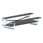 Jaypro Sports Bleacher - 2 Row - Tip & Roll, Double Foot Plank, Powder Coated - 7.5' L (BLDP - 275TRGPC) - SchoolOutlet