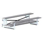 Jaypro Sports Bleacher - 2 Row - Tip & Roll, Double Foot Plank, Powder Coated - 7.5' L (BLDP - 275TRGPC) - SchoolOutlet