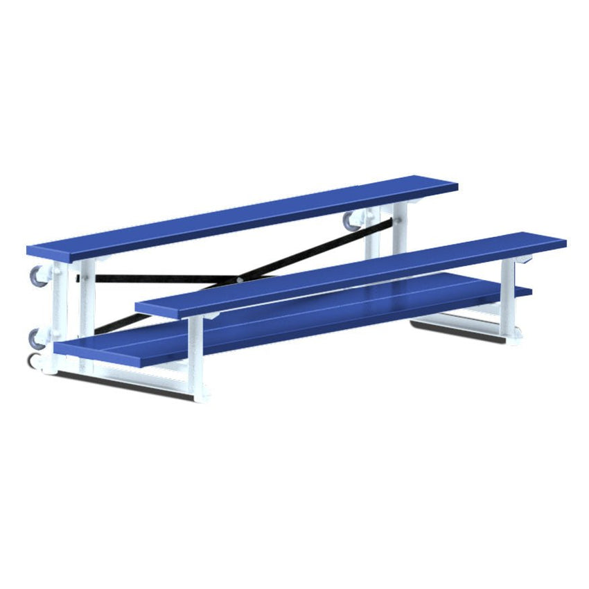 Jaypro Sports Bleacher - 2 Row - Tip & Roll, Double Foot Plank, Powder Coated - 7.5' L (BLDP - 275TRGPC) - SchoolOutlet
