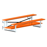 Jaypro Sports Bleacher - 2 Row - Tip & Roll, Double Foot Plank, Powder Coated - 7.5' L (BLDP - 275TRGPC) - SchoolOutlet