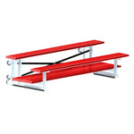 Jaypro Sports Bleacher - 2 Row - Tip & Roll, Double Foot Plank, Powder Coated - 7.5' L (BLDP - 275TRGPC) - SchoolOutlet