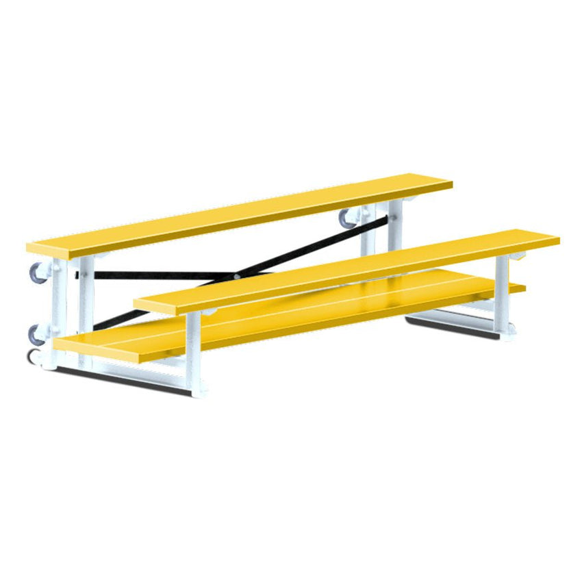 Jaypro Sports Bleacher - 2 Row - Tip & Roll, Double Foot Plank, Powder Coated - 7.5' L (BLDP - 275TRGPC) - SchoolOutlet