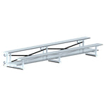 Jaypro Sports Bleacher - 2 Row - Tip & Roll, Double Foot Plank - 15' L (BLDP - 2TRG) - SchoolOutlet