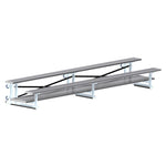 Jaypro Sports Bleacher - 2 Row - Tip & Roll, Double Foot Plank, Powder Coated - 15' L (BLDP - 2TRGPC) - SchoolOutlet
