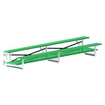 Jaypro Sports Bleacher - 2 Row - Tip & Roll, Double Foot Plank, Powder Coated - 15' L (BLDP - 2TRGPC) - SchoolOutlet