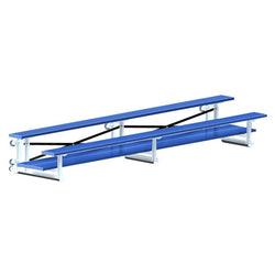 Jaypro Sports Bleacher  - 2 Row - Tip & Roll, Double Foot Plank, Powder Coated - 15' L (BLDP-2TRGPC)