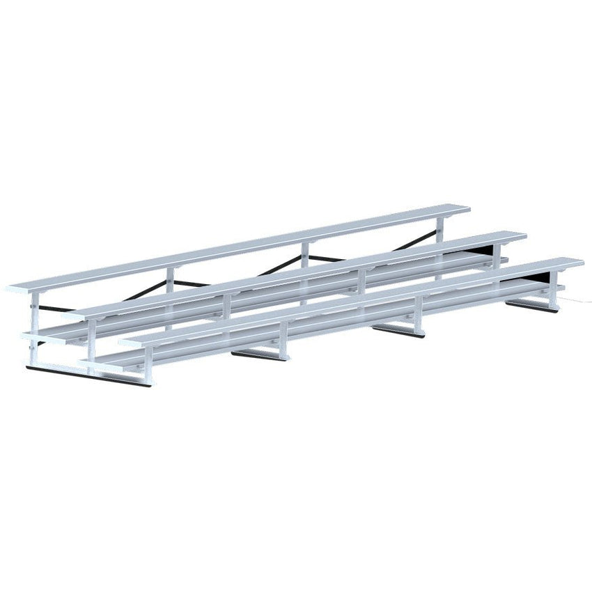 Jaypro Sports Bleacher - 3 Row - Double Foot Plank, All Aluminum Bleachers - 21' L (BLDP - 321AL) - SchoolOutlet