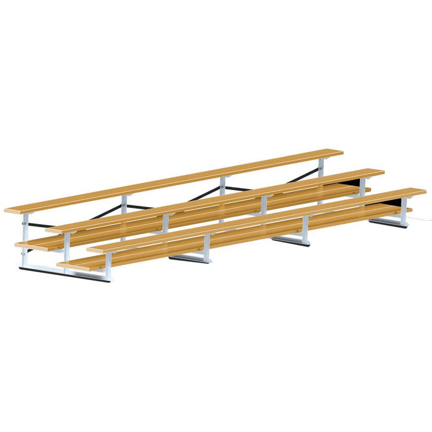 Jaypro Sports Bleacher - 3 Row - Double Foot Plank, All Aluminum Bleachers, Powder Coated - 21' L (BLDP - 321ALPC) - SchoolOutlet
