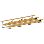 Jaypro Sports Bleacher - 3 Row - Double Foot Plank, All Aluminum Bleachers, Powder Coated - 21' L (BLDP - 321ALPC) - SchoolOutlet