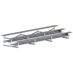 Jaypro Sports Bleacher - 3 Row - Double Foot Plank, All Aluminum Bleachers, Powder Coated - 21' L (BLDP - 321ALPC) - SchoolOutlet