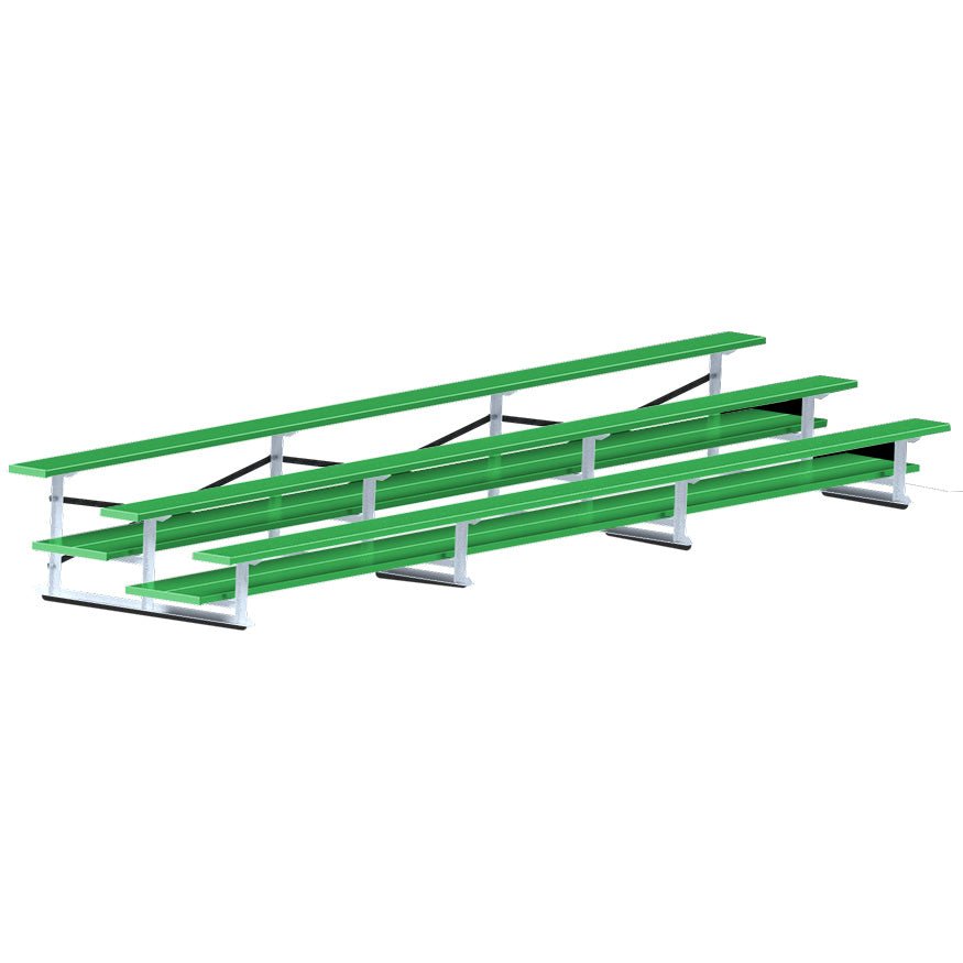 Jaypro Sports Bleacher - 3 Row - Double Foot Plank, All Aluminum Bleachers, Powder Coated - 21' L (BLDP - 321ALPC) - SchoolOutlet