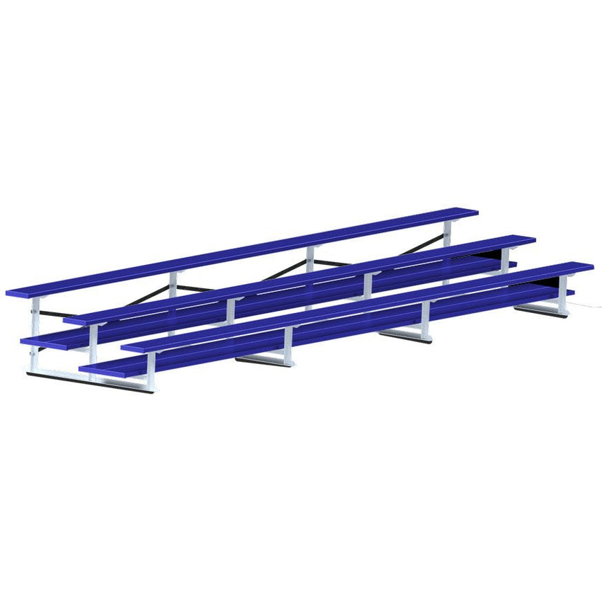Jaypro Sports Bleacher - 3 Row - Double Foot Plank, All Aluminum Bleachers, Powder Coated - 21' L (BLDP - 321ALPC) - SchoolOutlet
