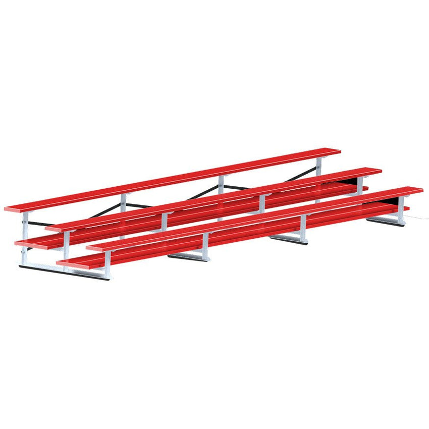 Jaypro Sports Bleacher - 3 Row - Double Foot Plank, All Aluminum Bleachers, Powder Coated - 21' L (BLDP - 321ALPC) - SchoolOutlet