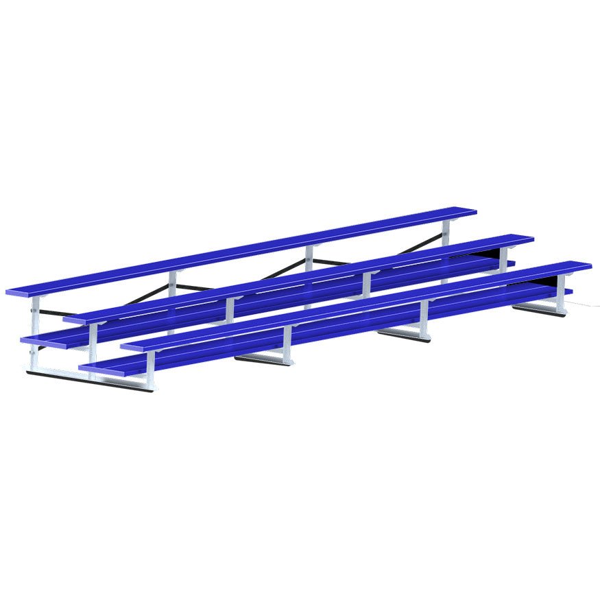 Jaypro Sports Bleacher - 3 Row - Double Foot Plank, All Aluminum Bleachers, Powder Coated - 21' L (BLDP - 321ALPC) - SchoolOutlet