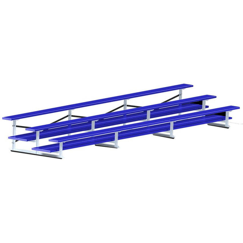 Jaypro Sports Bleacher - 3 Row - Double Foot Plank, All Aluminum Bleachers, Powder Coated - 21' L (BLDP - 321ALPC) - SchoolOutlet