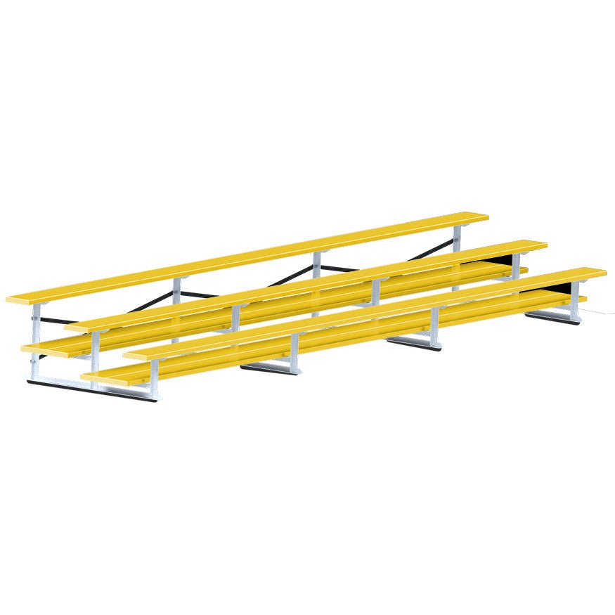 Jaypro Sports Bleacher - 3 Row - Double Foot Plank, All Aluminum Bleachers, Powder Coated - 21' L (BLDP - 321ALPC) - SchoolOutlet