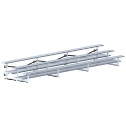 Jaypro Sports Bleacher  - 3 Row - Tip & Roll, Double Foot Plank - 21' L (BLDP-321TRG)