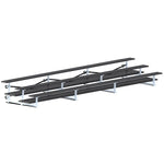 Jaypro Sports Bleacher - 3 Row - Tip & Roll, Double Foot Plank, Powder Coated - 21' L (BLDP - 321TRGPC) - SchoolOutlet