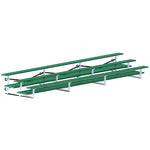 Jaypro Sports Bleacher - 3 Row - Tip & Roll, Double Foot Plank, Powder Coated - 21' L (BLDP - 321TRGPC) - SchoolOutlet