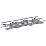 Jaypro Sports Bleacher - 3 Row - Tip & Roll, Double Foot Plank, Powder Coated - 21' L (BLDP - 321TRGPC) - SchoolOutlet