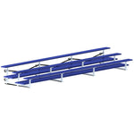 Jaypro Sports Bleacher - 3 Row - Tip & Roll, Double Foot Plank, Powder Coated - 21' L (BLDP - 321TRGPC) - SchoolOutlet