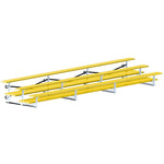 Jaypro Sports Bleacher - 3 Row - Tip & Roll, Double Foot Plank, Powder Coated - 21' L (BLDP - 321TRGPC) - SchoolOutlet